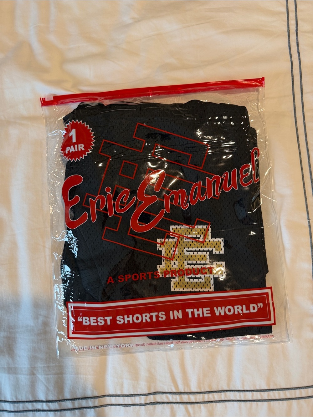 Eric Emanuel Black Knicks Championship Shorts